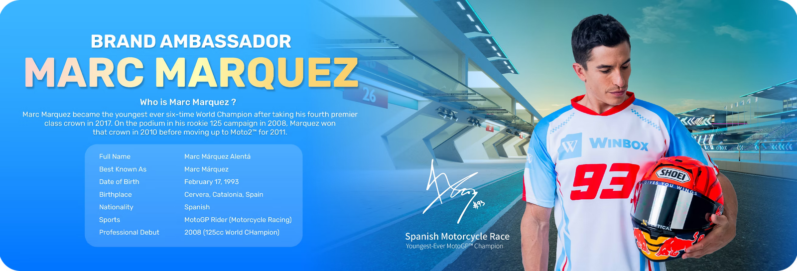 Winbox Brand Ambassador Marc Márquez